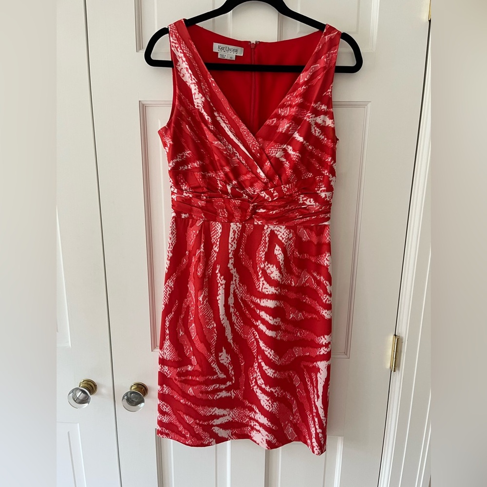 Kay Unger Red and White Dress